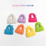 Handwoven Small Tote Bags Tassel Handle Handbags For Women Cotton Knitting