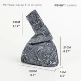 Japanese Linen Wrist Knot Phone Pouch Eco Friendly Top Handler Purse