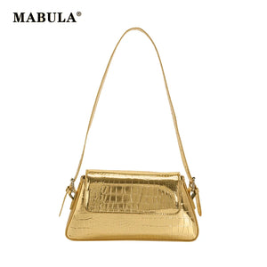 Silver Underarm Shoulder Bags Women Small Tote Bag Female Soft Leather Handbags