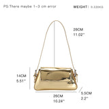 Silver Underarm Shoulder Bags Women Small Tote Bag Female Soft Leather Handbags