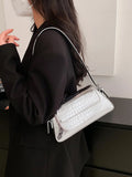 Silver Underarm Shoulder Bags Women Small Tote Bag Female Soft Leather Handbags