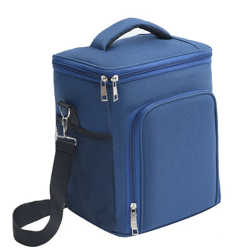 MABULA Insulated Lunch Box Large Cooler Handbag Protable Freezable Crossbody Bag