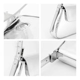 Silver Women Underarm Shoulder Bags Phone Purses Small Tote Bag