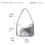 Silver Stylish Women Shoulder Bags Double Strap Small Tote Handbags Soft Leather