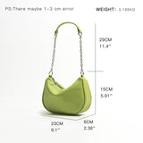 Soft Leather Women Shoulder Bags With Chain Phone Purse Half Moon Handbag