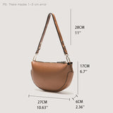 Half Moon Small Tote Bag PU Leather Women Shoulder Purse