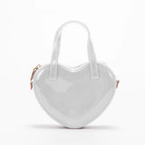 Waterproof Heart Shape PVC Tote Bag Top Handle Handbag