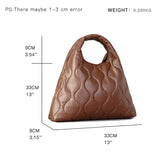 Women Soft Leather Quilted Shoulder Bag - Large Capacity Tote