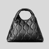 Women Soft Leather Quilted Shoulder Bag - Large Capacity Tote