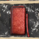 High End Women Long Wallet with Wrist Band Zipper Purse