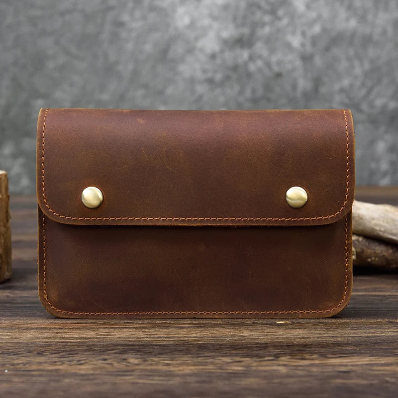 Vintage Leather Clutch Bag Hand Wallet Retro Style Purse Dual Use
