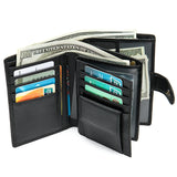 MAHEU High Leather Slim Wallet For Man Soft Cowskin Short Pocket Purse