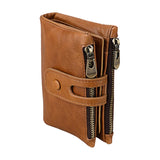 RFID Zipper Purse Hot Leather Wallet Men Women Dual Use Short Purse