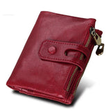 RFID Zipper Purse Hot Leather Wallet Men Women Dual Use Short Purse