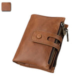 RFID Zipper Purse Hot Leather Wallet Men Women Dual Use Short Purse