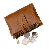 RFID Zipper Purse Hot Leather Wallet Men Women Dual Use Short Purse