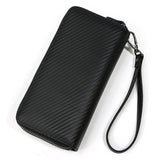 MAHEU Leather Long Purse Clutch Double Zip Wallet Men Women