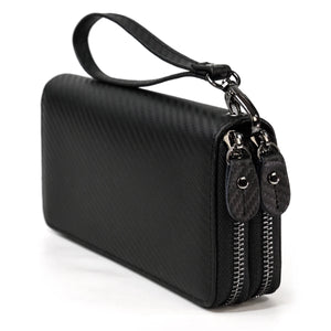 MAHEU Leather Long Purse Clutch Double Zip Wallet Men Women