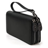 MAHEU Leather Long Purse Clutch Double Zip Wallet Men Women