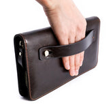 Business Style Leather Clutch Wallet Men Hand Purse