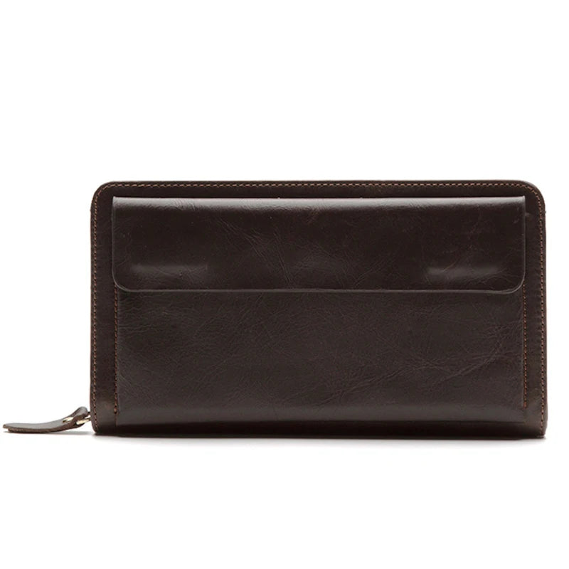 Business Style Leather Clutch Wallet Men Hand Purse