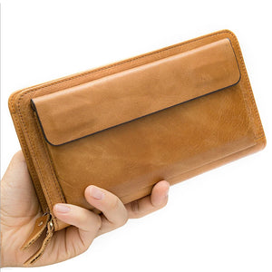 Business Style Leather Clutch Wallet Men Hand Purse