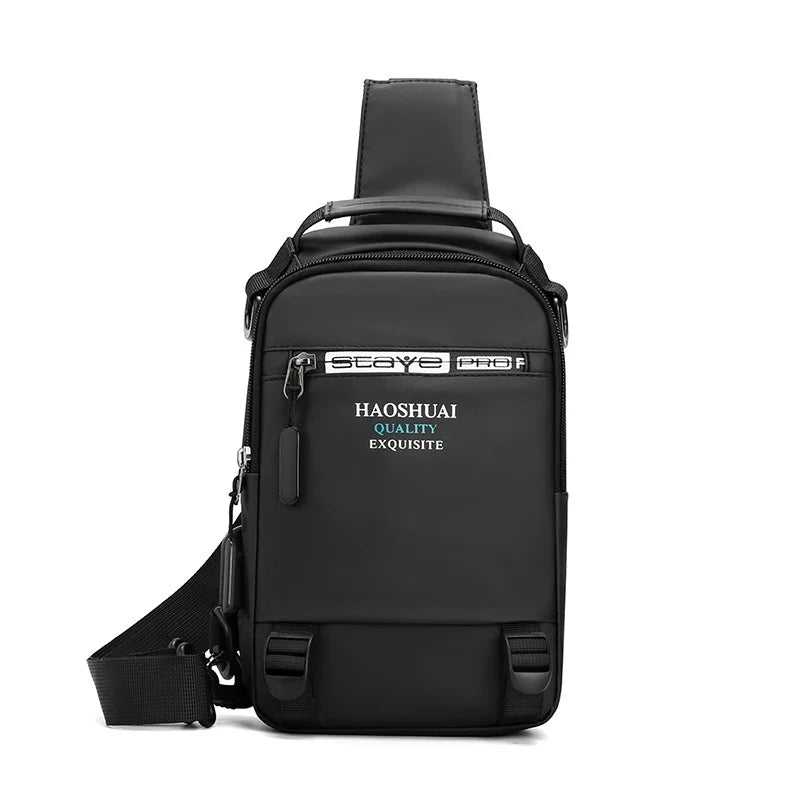 Men's USB Charging Chest Bag Large Capacity Outdoor Shoulder Crossbody Bags