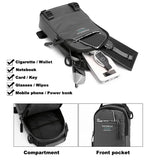 Men's USB Charging Chest Bag Large Capacity Outdoor Shoulder Crossbody Bags