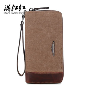 Men's Canvas Long Wallet Multi-Card Business Hand Bag