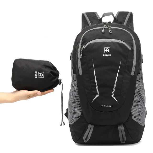 45L Waterproof Climbing Backpack Foldable Unisex Travel Rucksack