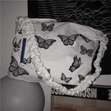 MBTI Butterfly Print Canvas Tote Bag for Girls