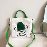 Cartoon Bear Print Shoulder Bag Creative Handbag Casual Book Crossbody