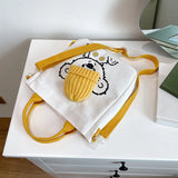 Cartoon Bear Print Shoulder Bag Creative Handbag Casual Book Crossbody
