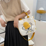 Cartoon Bear Print Shoulder Bag Creative Handbag Casual Book Crossbody