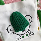 Cartoon Bear Print Shoulder Bag Creative Handbag Casual Book Crossbody