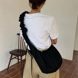 MBTI Pleated Women's Shoulder Bag Solid Large Capacity Purse