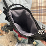 Sweet Girl Canvas Shoulder Bag with Bow Japanese Style
