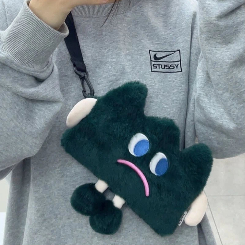 MBTI Kawaii Shoulder Bag Green Lipstick Zipper Small Coin Purse