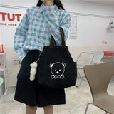 MBTI Large Capacity Bear Shoulder Canvas Bag