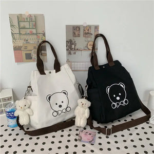 MBTI Large Capacity Bear Shoulder Canvas Bag