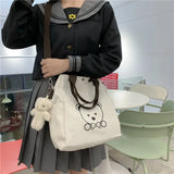 MBTI Large Capacity Bear Shoulder Canvas Bag