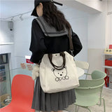 MBTI Large Capacity Bear Shoulder Canvas Bag