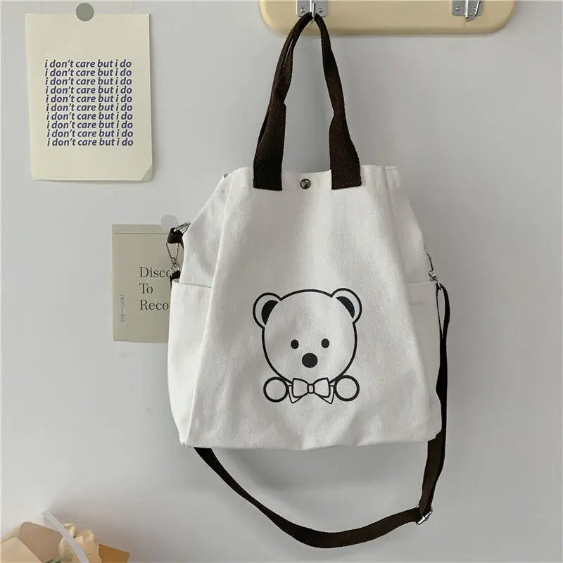 MBTI Large Capacity Bear Shoulder Canvas Bag