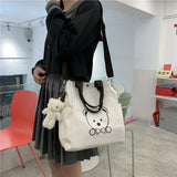 MBTI Large Capacity Bear Shoulder Canvas Bag