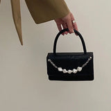 Vintage Crocodile Print Chain Shoulder Bag for Women