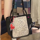 MBTI Tote Bags: Large Capacity Handbag Graffiti Print Shoulder Bag