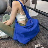 MBTI Nylon Shoulder Bag Large Capacity Gym Handbags Solid Travel