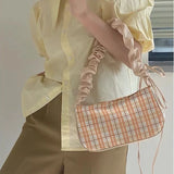 MBTI Plaid Shoulder Bag for Women All-match Crossbody Handbag