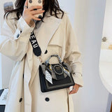 Embroidered Ribbons Crossbody Bag Autumn Handbag