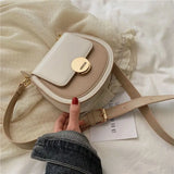 MBTI Women's Circular Shoulder Bag Solid Candy Casual Satchel Purse